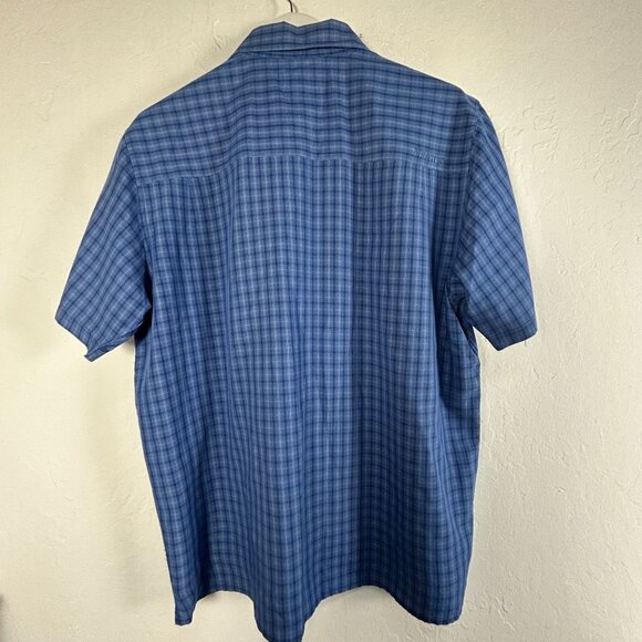 Marmot Mens Blue Short-Sleeve Plaid Button-Up Shirt XL Lightweight Casual Wear - Picture 2 of 8
